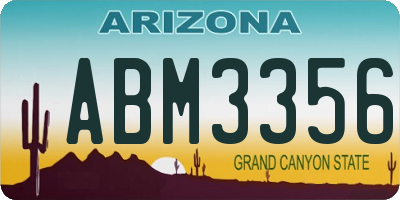 AZ license plate ABM3356