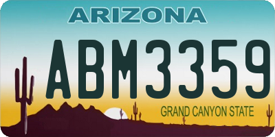 AZ license plate ABM3359