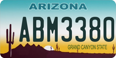 AZ license plate ABM3380