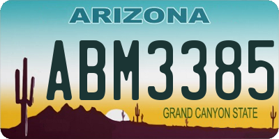 AZ license plate ABM3385