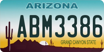AZ license plate ABM3386