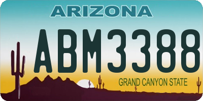 AZ license plate ABM3388
