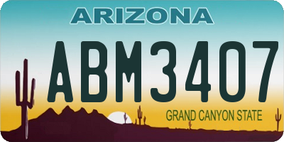 AZ license plate ABM3407