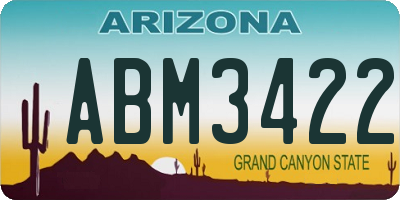 AZ license plate ABM3422