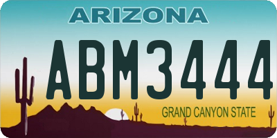 AZ license plate ABM3444