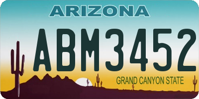 AZ license plate ABM3452