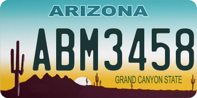 AZ license plate ABM3458