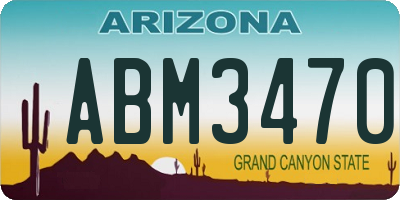 AZ license plate ABM3470