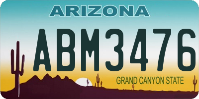 AZ license plate ABM3476