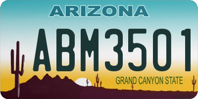 AZ license plate ABM3501