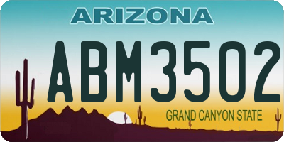 AZ license plate ABM3502