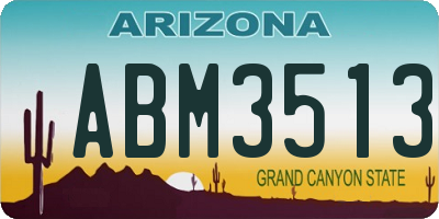 AZ license plate ABM3513