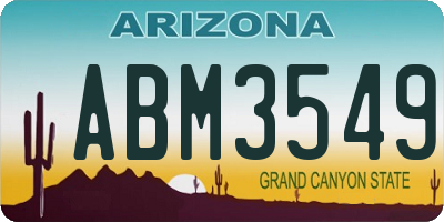 AZ license plate ABM3549