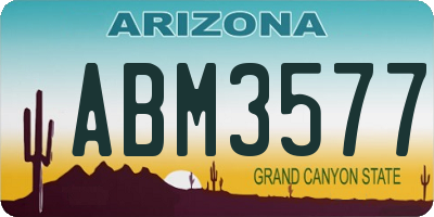 AZ license plate ABM3577
