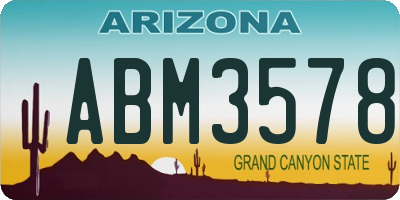 AZ license plate ABM3578