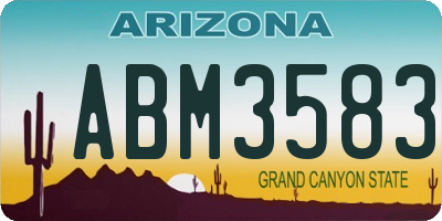 AZ license plate ABM3583