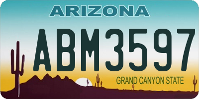 AZ license plate ABM3597