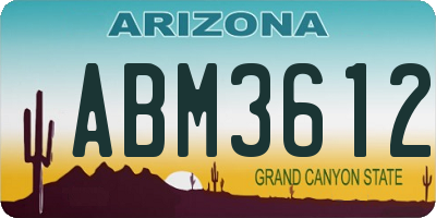 AZ license plate ABM3612