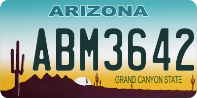 AZ license plate ABM3642