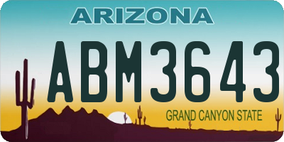 AZ license plate ABM3643