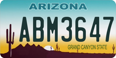 AZ license plate ABM3647