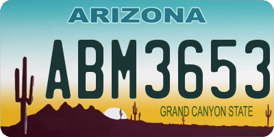 AZ license plate ABM3653