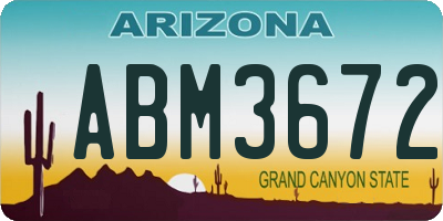AZ license plate ABM3672