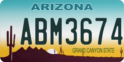 AZ license plate ABM3674