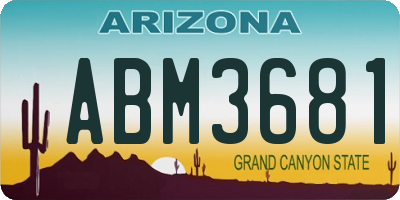 AZ license plate ABM3681