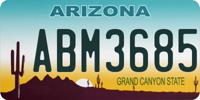 AZ license plate ABM3685