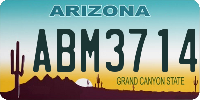 AZ license plate ABM3714