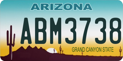 AZ license plate ABM3738