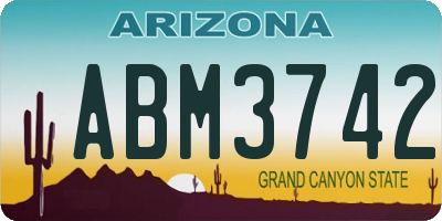 AZ license plate ABM3742