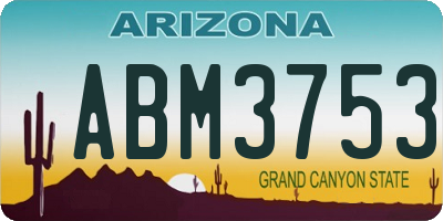 AZ license plate ABM3753