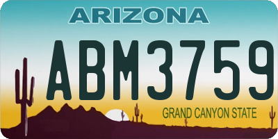 AZ license plate ABM3759