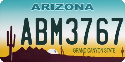 AZ license plate ABM3767