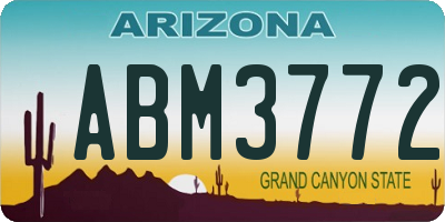 AZ license plate ABM3772