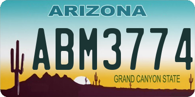AZ license plate ABM3774