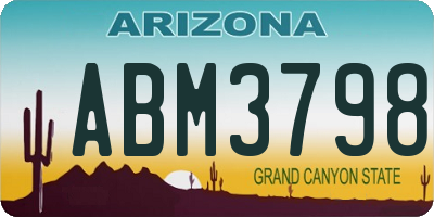 AZ license plate ABM3798