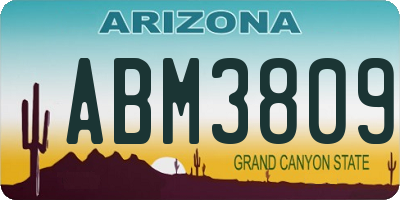 AZ license plate ABM3809