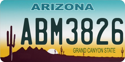AZ license plate ABM3826