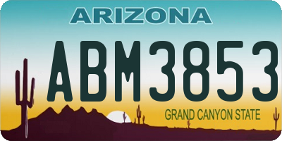 AZ license plate ABM3853
