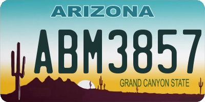 AZ license plate ABM3857