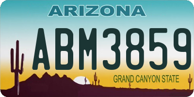 AZ license plate ABM3859