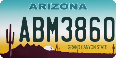 AZ license plate ABM3860
