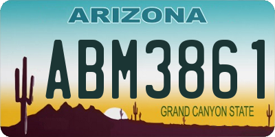 AZ license plate ABM3861