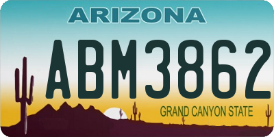 AZ license plate ABM3862