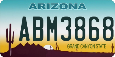 AZ license plate ABM3868