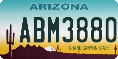 AZ license plate ABM3880