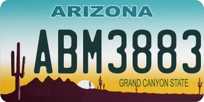 AZ license plate ABM3883